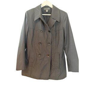 Banana Republic Black Double Breasted Womens Trench Rain Coat VINTAGE Y2K Medium